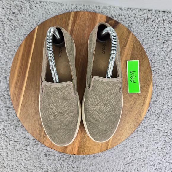 Olukai Pehuea Leather Clay Honu Snake Print Casual Slip On Sneakers Womens 7 - Picture 5 of 11